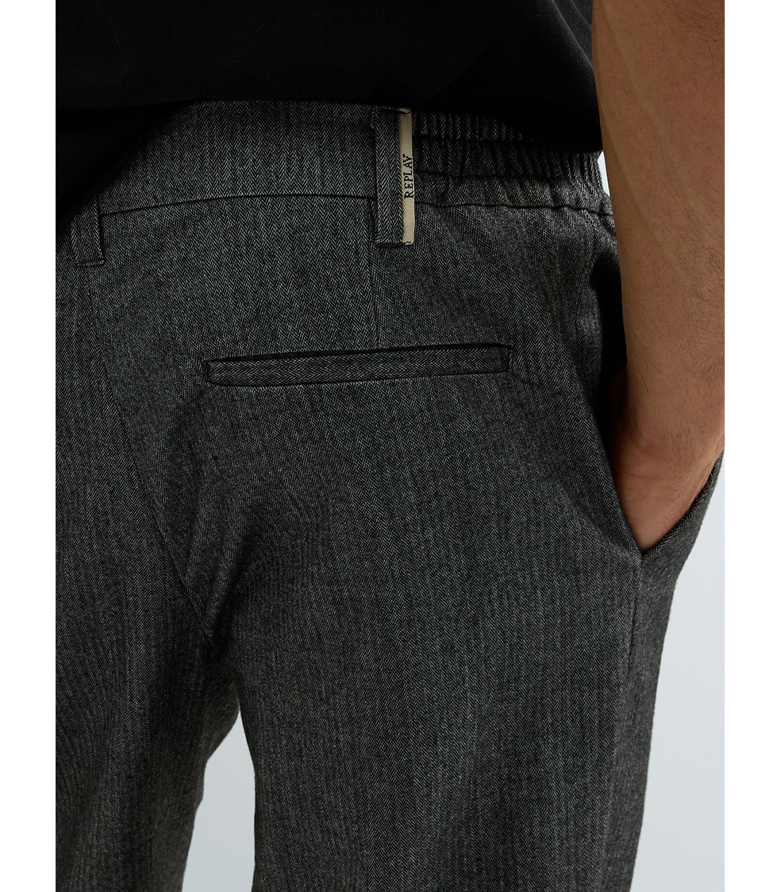 ヘリンボーンツイルストレッチパンツ（セットアップ） 詳細画像 グレー 6